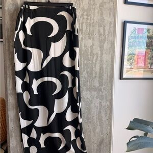 ASOS Black and White Abstract Maxi Skirt